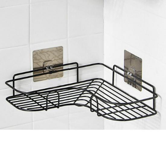 

Nail-Free Corner Bathroom Shelf for Dorms and Toilets чорний