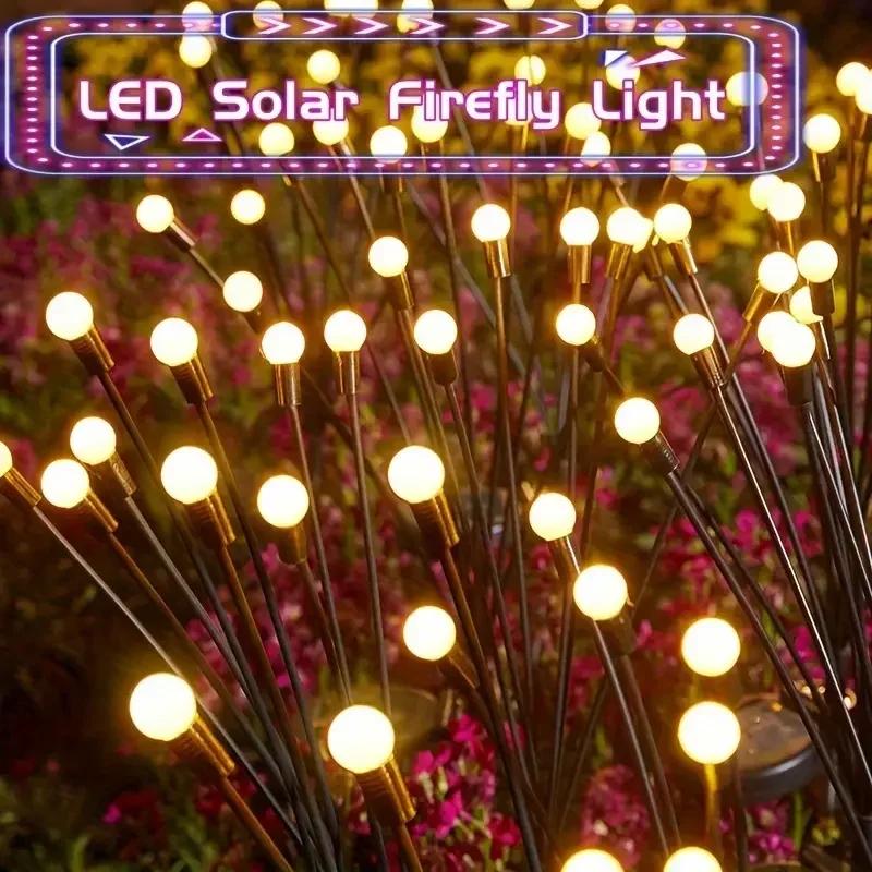 2/4pcs 10LEDs Solar Garden Lights Firefly Floor Lights Outdoor LED Lights Garden Decorative Ball Lights For Garden Outdoor Decor