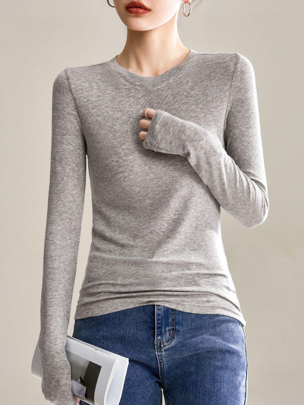 

Women s Long Sleeve Tencel Wool Base Layer Shirt - Autumn 2025 Slimming Innerwear Top Triple Extra Large (3XL)