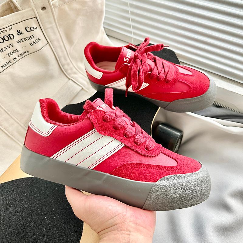 New Retro Men Red Canvas Shoes Classic Trendy Platform Sneakers Men Flat Vulcanized Shoes Street Hip Hop Casual Canvas Sneakers