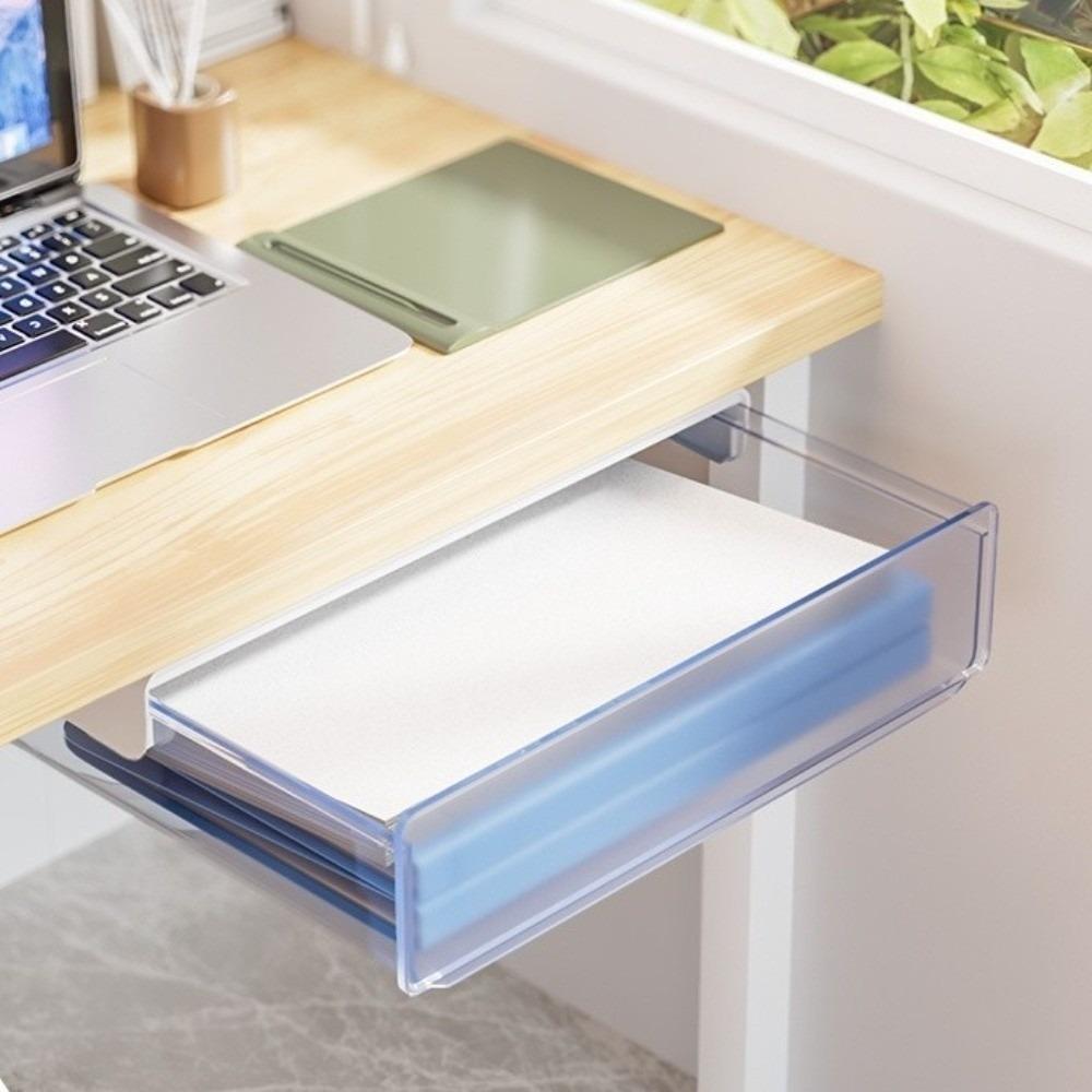 Space Saving Under Desk Drawer Organizer Slide Buckle Hidden Office Organizer  Desk Drawer
