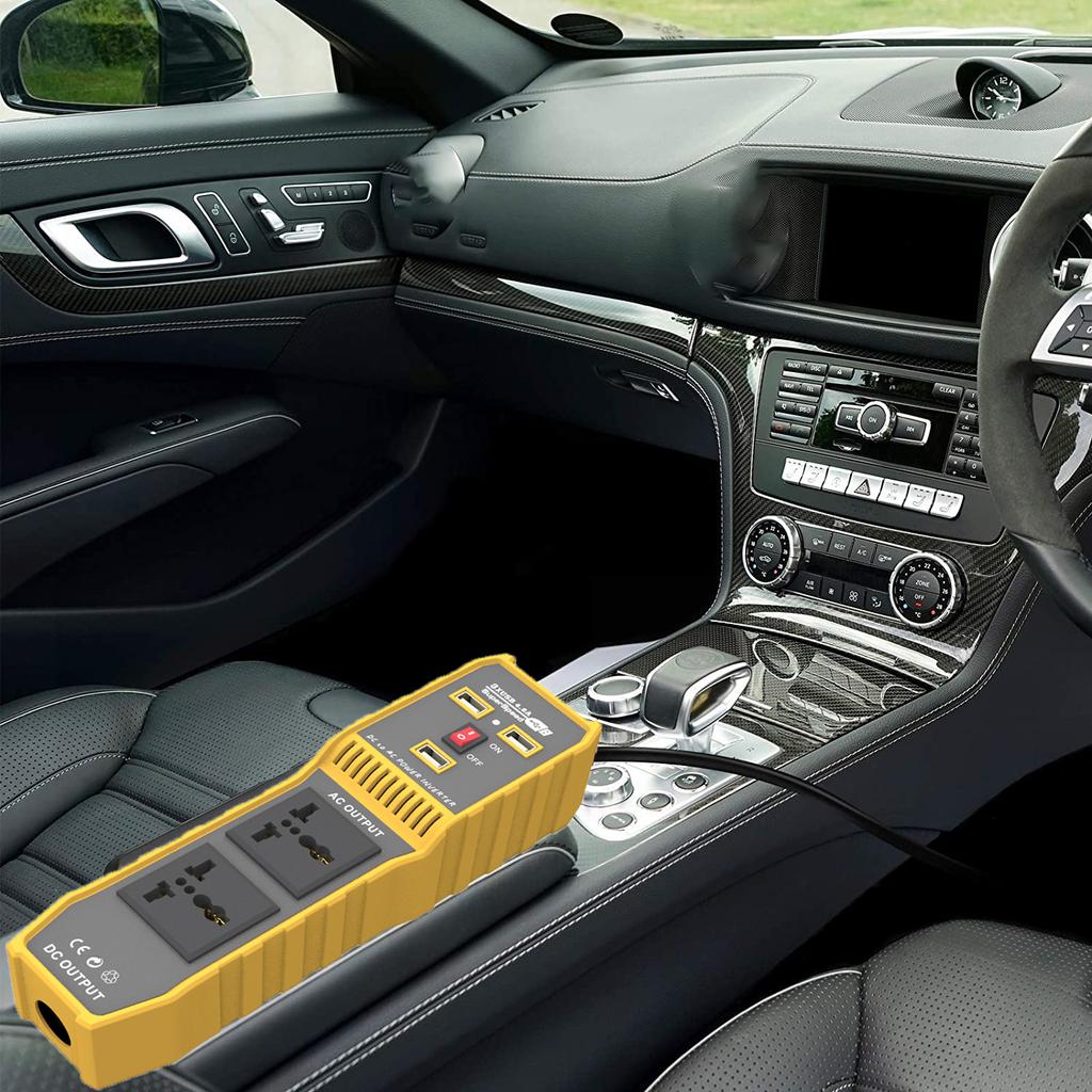 12V DC to 220V AC 400W Car Power Inverter Portable 3 USB Ports + 2 AC Outlets Converter