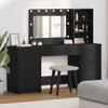 Makeup Table with Shelf 3 pcs Black Oak Effect Particleboard