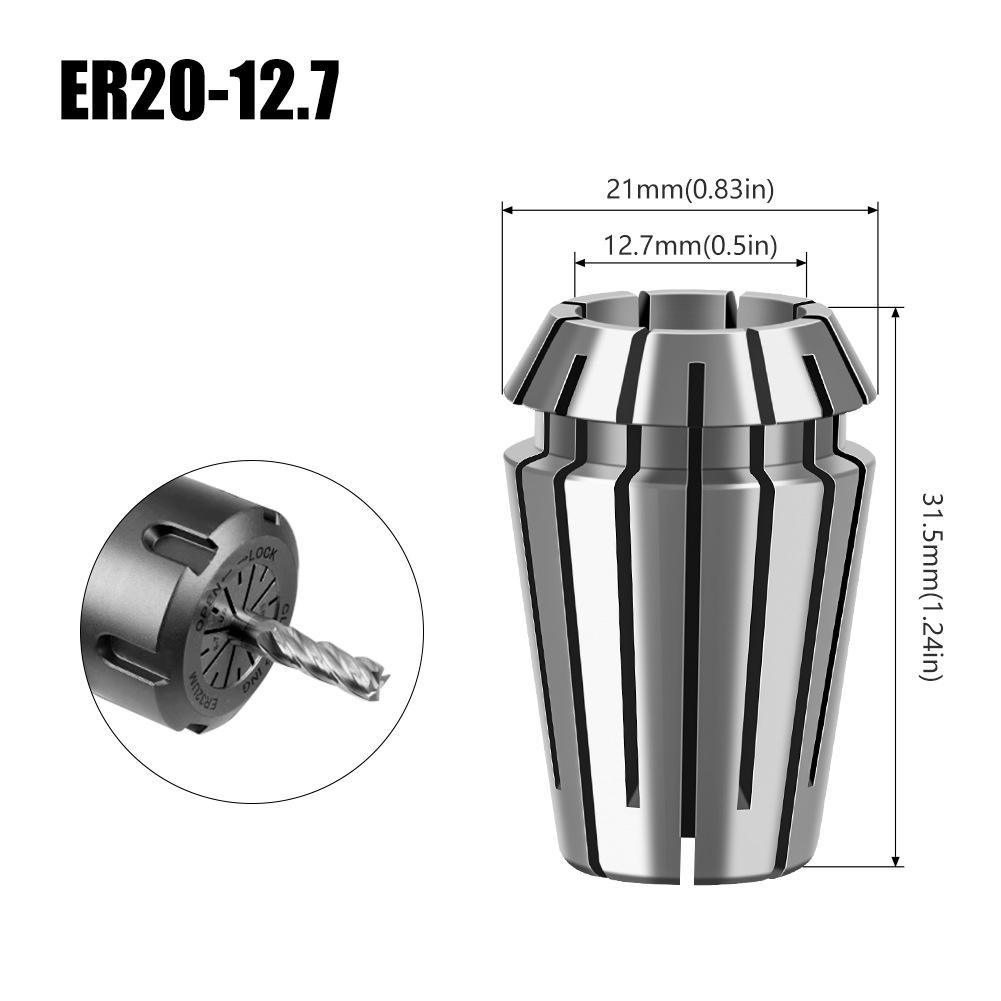 

ER collet high precision spring chuck numerical control CNC tool holder machining center ER16ER20 fixture engraving machine chuck ER20-1/2(12.7mm)