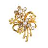 Retro Rhinestone Flower Brooches For Women Unisex 2-color Alloy Plants Party Casual Brooch Pins Gifts
