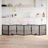 6 Piece Foldable Black Dog Gate 300 cm Poplar Wood