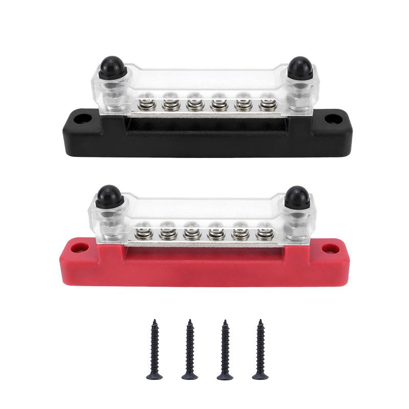 1/2Pcs Bus Bar Battery Power Distribution Block 12V M6 Stud Positive Negative Bus Bar For Truck Boat Car Camper