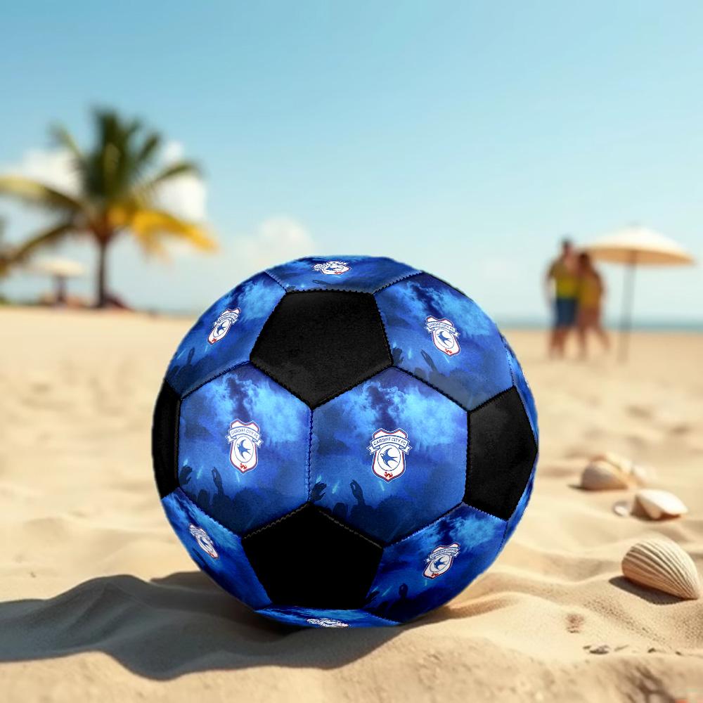 Cardiff City F.C Pallone da Calcio Colorato Per Tutte le Età Cucito a Macchina PVC Pronto per la Competizione Durevole Ad Alto Rimbalzo.TAGLIA5