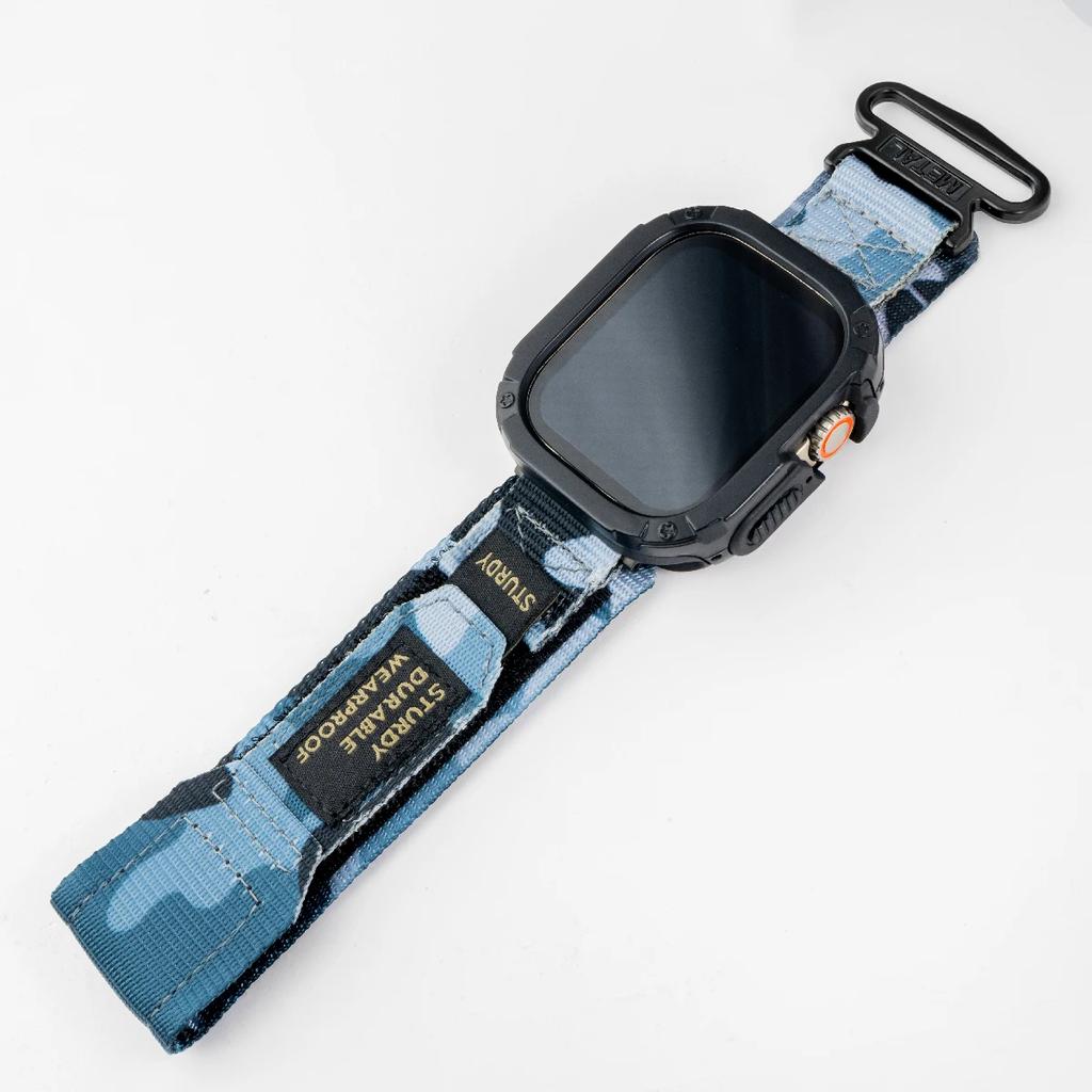 Cinturino in Nylon + Custodia per Apple Watch Ultra Band 42 46mm 49mm 44mm 41mm 45mm 40mm Braccialetto Sportivo Tattico per Iwatch Serie 10 9 8 7