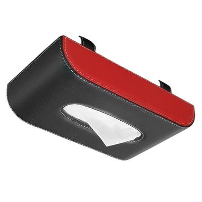 JFOLKS seu carro Fácil de alcançar enquanto Carro lenço de papel lenço de papel viseira de sol pendurado compacto PU simples e também pode ser fixado no banco traseiro 4 cores Preto