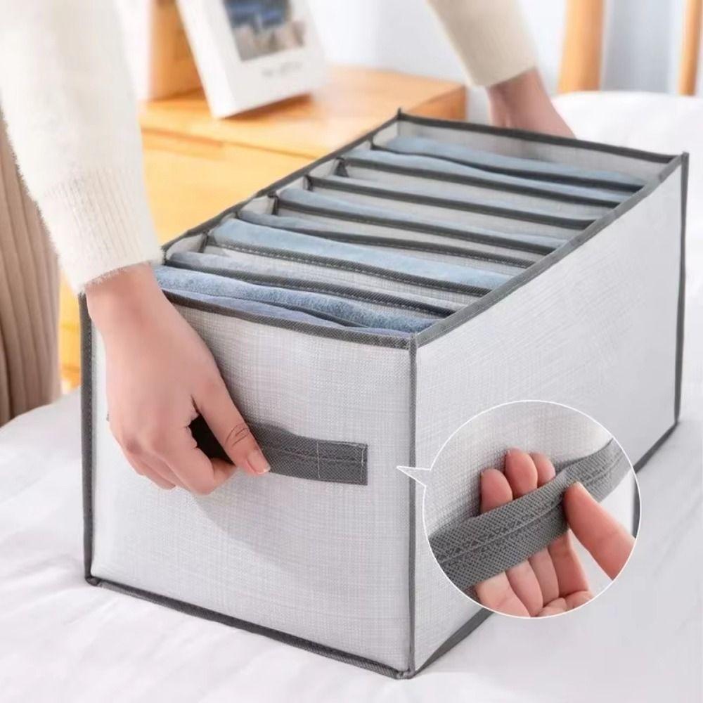 Solid Color Clothing Storage Box Foldable Wardrobe Organizer Practical Clothes Organizer  Closet