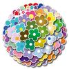 60 Colorful Cartoon Flower Stickers for Journals, Water Bottles, and Computers - Waterproof Decoration Pack