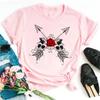 Women's T-shirt Fashion Creative Flower Printed T-shirt Casual T-shirt Short Sleeve Women's T-shirt