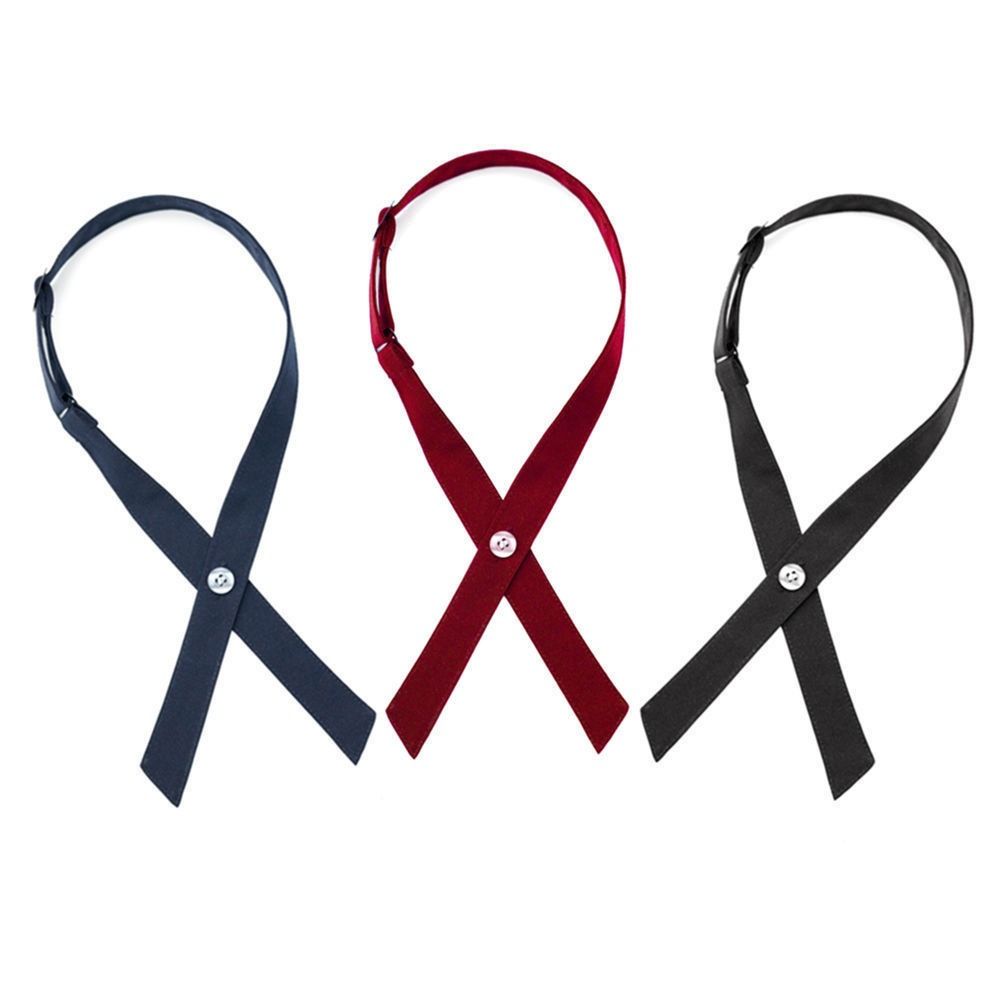 Shirt Accessory Ribbon Tie For School Costume Solid Color Cross Bow Tie Cravat Neck Ties JK Bow Tie