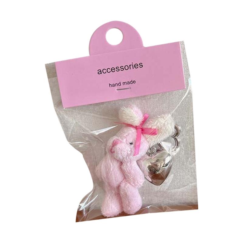 Fashionable Rabbits Shaped Keyring Cartoont Bunnys Toy Bag Pendant Keychain Ornament Unique Accessory for Animal Lovers