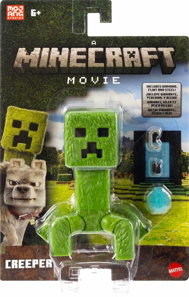 Minecraft the Movie Mattel Action Figure Creeper 2025 Movie Game Goods Doll Toy Minecraft 4-inch / Live-Action [Used]