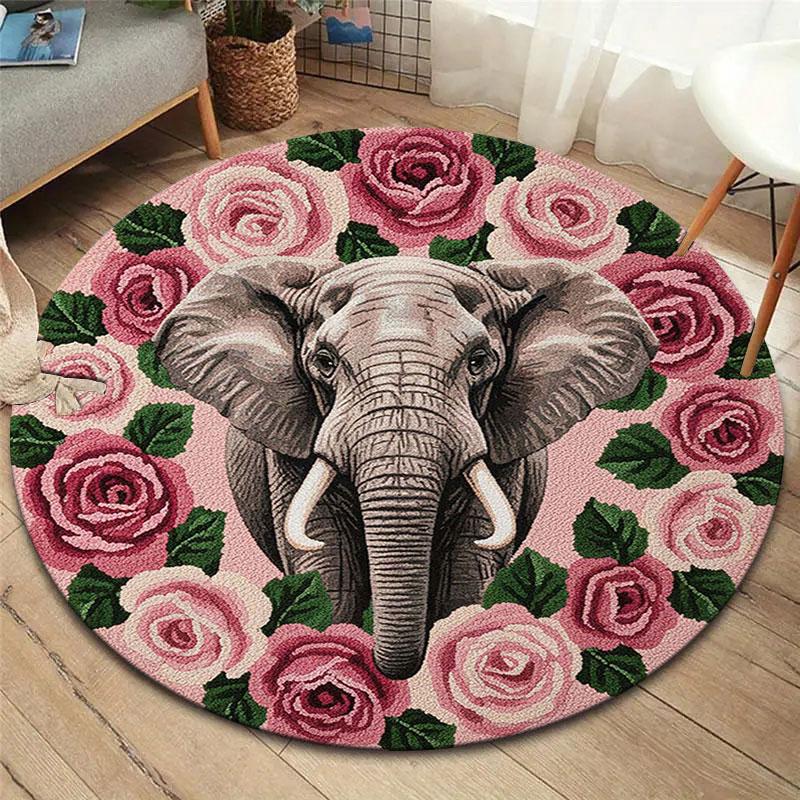 Feltanimals Round Area Rug,Carpet Rug for Living Room Bedroom Sofa Playroom Decor,Non-slip Floor Mat