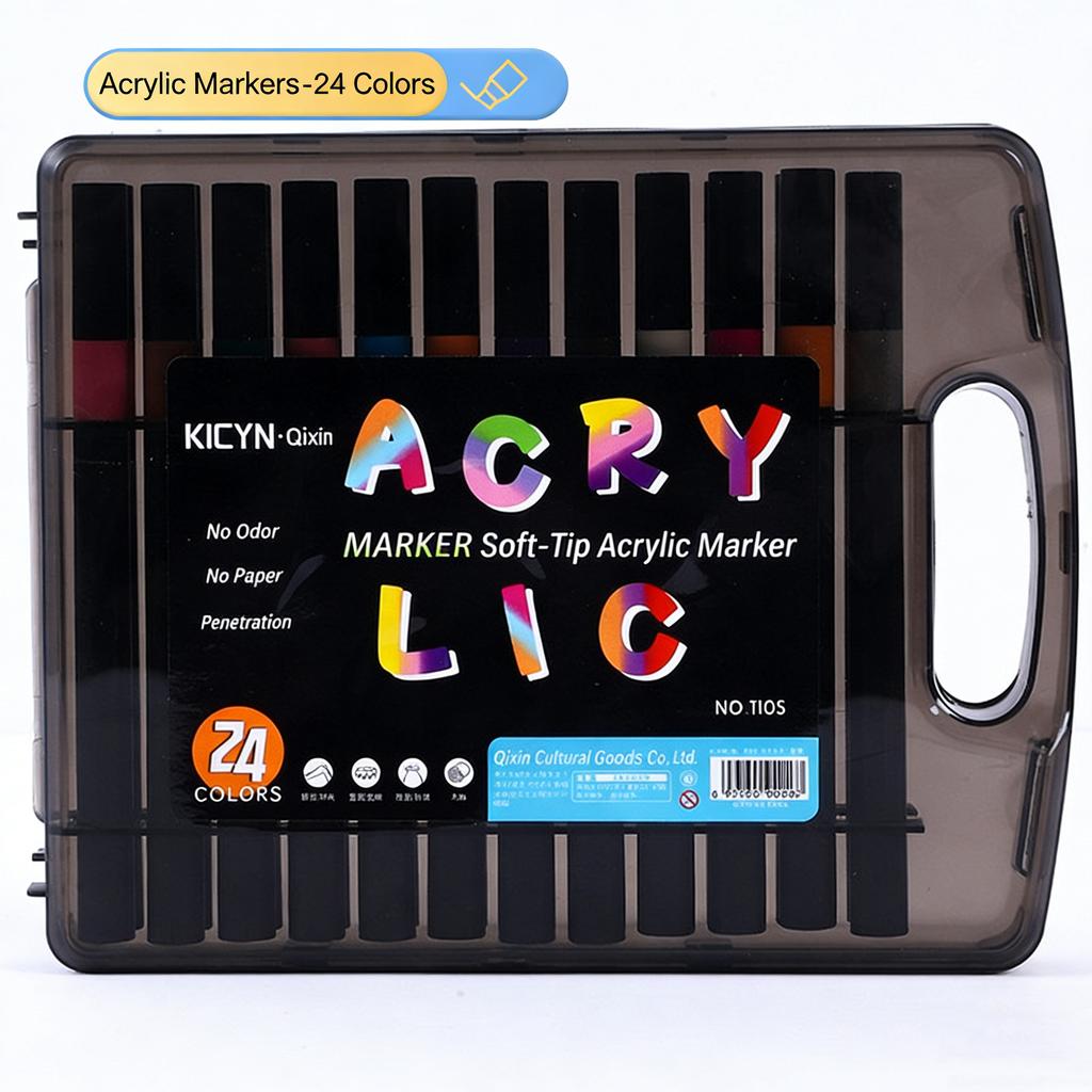 80/60/48/24/12 Colors Acrylic Marker Set for Wood Artists And DIY Enthusiasts Quick Dry Art Supplies for Illustration, Manga