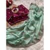 Premium Gold Crush Fabric with  Multi Thread Sequins C Pallu Work with Arco Cut Border Saree
