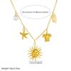 316L Stainless Steel Ocean Style Starfish Tortoise Shell Face Sun Pendant Necklace Women Noble Elegant Neck Chain Gifts