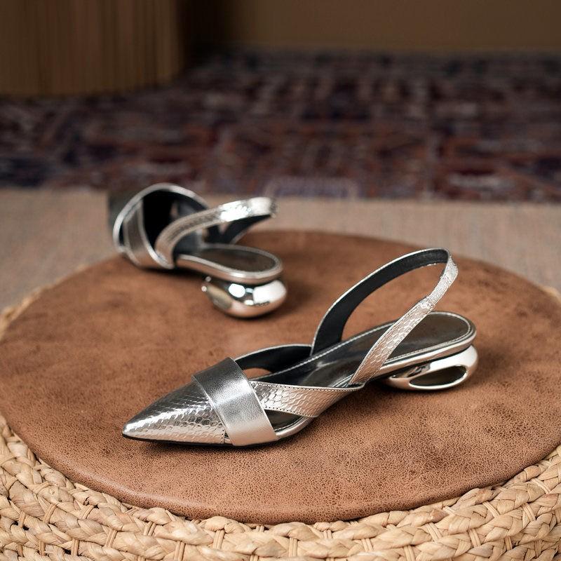 Women Heels Sandals Dress Sling Back Luxury Shoes Chunky Sandals Flip Flops Summer New Designer Women Sandals Zapatos De Mujer