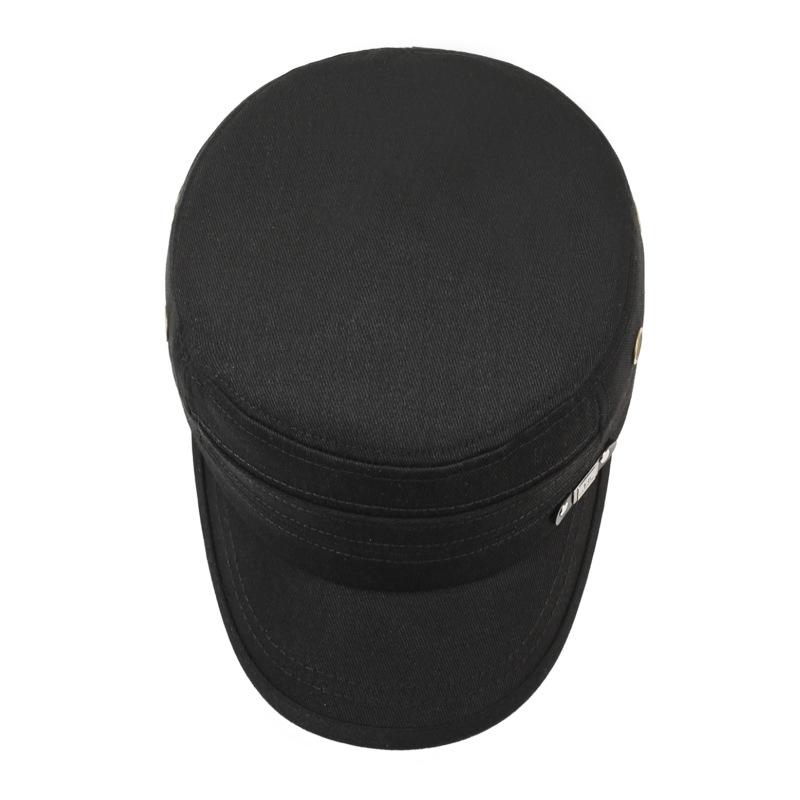 Men's Cotton Flat Top Hat - Casual Outdoor Cap for All Seasons, Simple Fashion Travel Cap