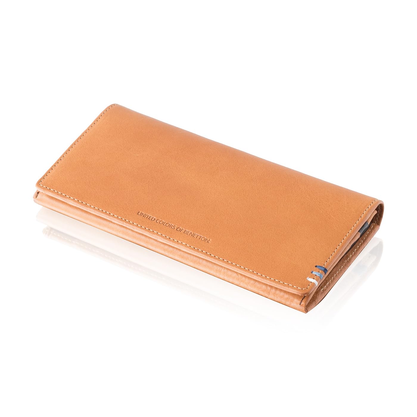 

United Colors of Benetton Men s Italian Leather Long Wallet, Camel