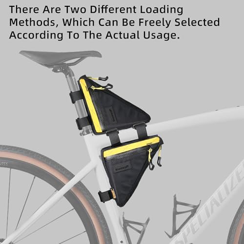Rhinowalk Bicycle Frame Bag, Waterproof Triangle Bag, 0.9L, Professional Bicycle Accessory (Small)