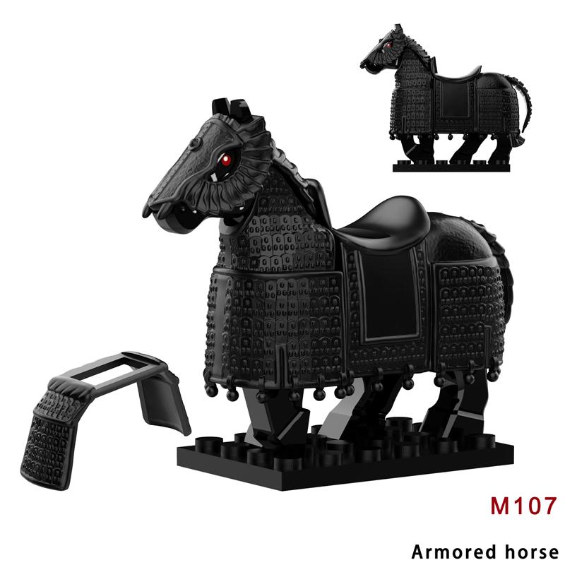 Medieval Accessories Building Blocks Soldiers Weapons Military Flags Mount War Horses Orc Mount Flags Wolf Bricks Kids Toys Gift