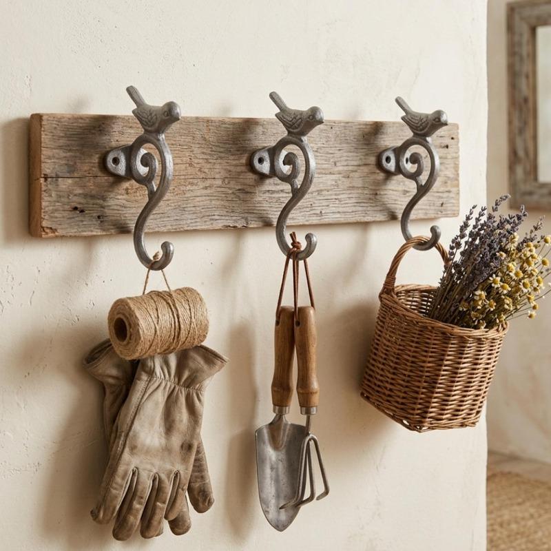 Vintage Cast Iron Bird S-Hook Heavy Duty Wall Hook for Hanging Coats Bags Keys Rustic Garden Patio Decor Vintage Coat Hanger
