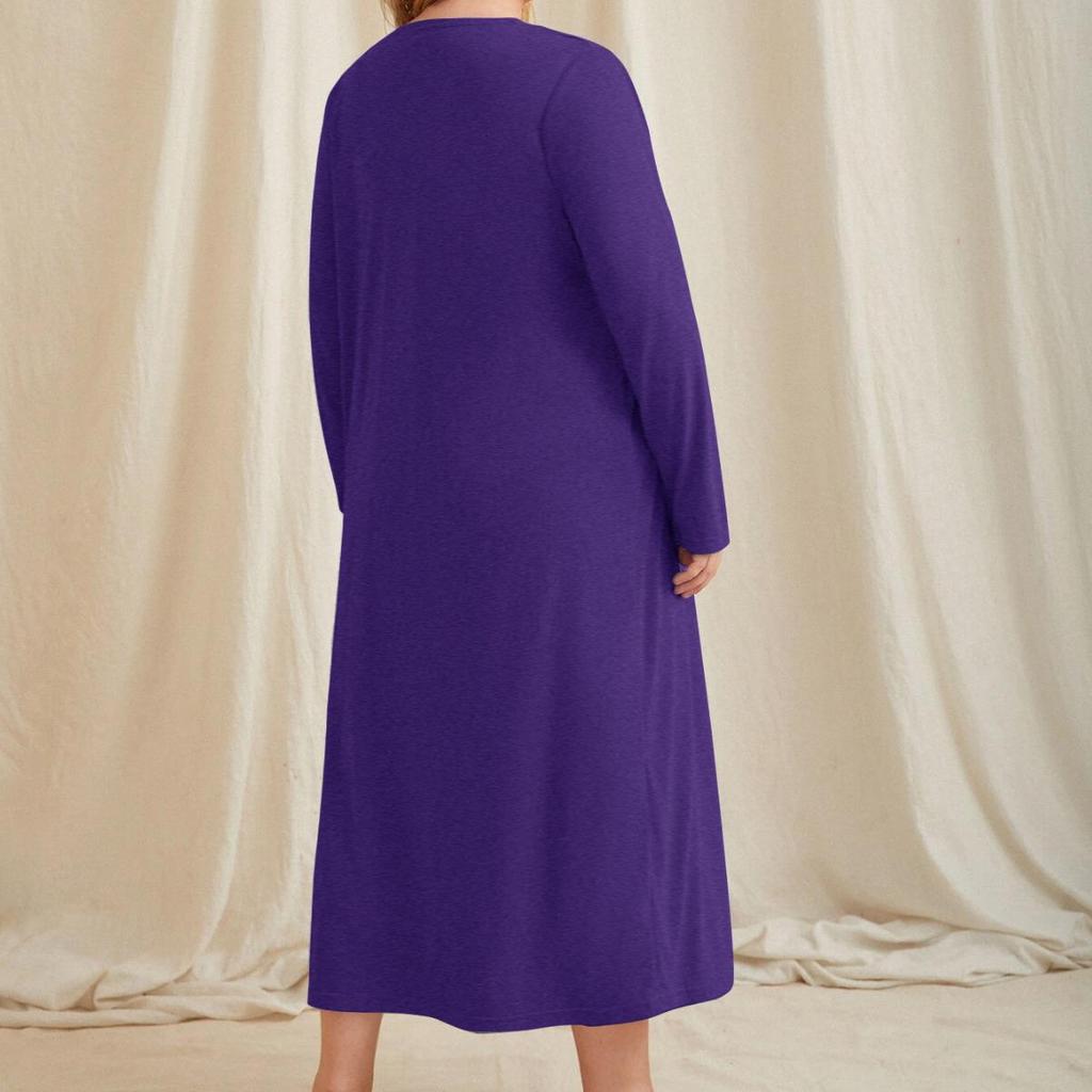 Women's Large Size 2-Piece Pajama Set: Spring-Autumn Comfort with Nightgown, Robe & Suspenders