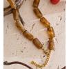 Eetit 50+5cm Coffee Resin Cylinder Chili Chain Necklace 2025 Stainless Steel Autumn Winter Statement Jewelry 2025 Gift Recommend
