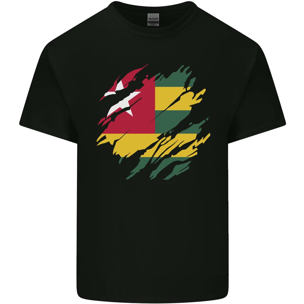 Torn Togo Flag Togolese Day Football Unisexs Light Cotton TShirt