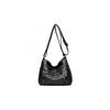 For The Ladies Bags Soft Waterproof Multi Zipper Leather Satchel Outdoor Travel Shoulder Bag Black W