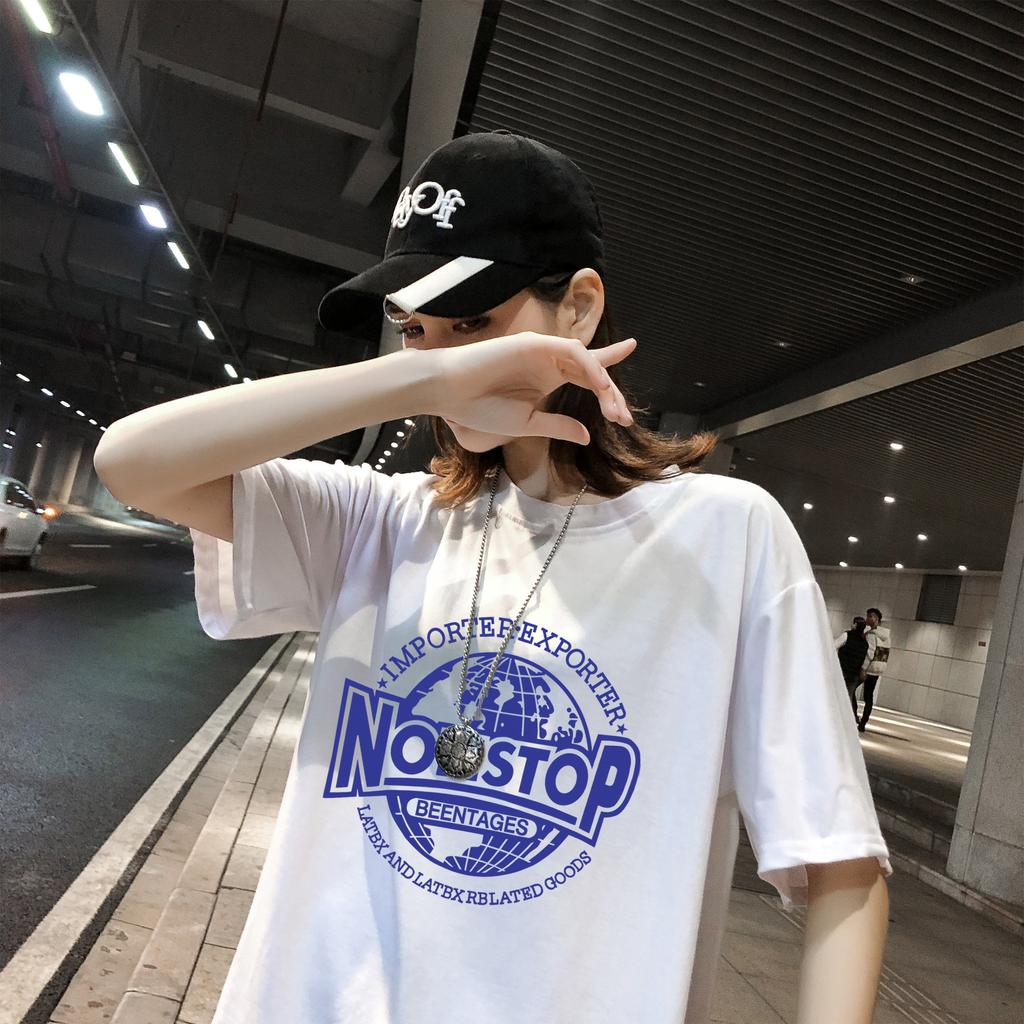 Plus Size Women Letter Print T-shirt Ladies Summer O-neck Short Sleeve Loose T-shirt Trendy Top