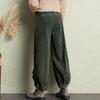 Cordhose mit weitem Bein für Damen, Plus Samt, hohe Taille, Neunpunkt, Herbst und Winter, locker, große Größe, schlankmachende Pumphose