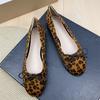 Fashion Flat Shoes for Women's 2025 New Retro Ballet Shoes Butterfly Knot Suede Shallow Round Toe Women's Shoes Large Size 44 43 42
