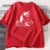 Funny Smoking Cat Meme Tshirt Unisex Cigarette Joke T Shirt Casual Stupid Brainrot Cat Lover Tshirt Humor Kitty Tee Male Clothes