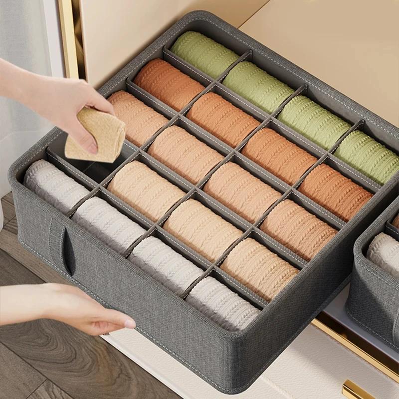 20/6/7 Fächer Kationisches PP Socken BH Hosen Einfachheit Organizer Für Schränke Und Schubladen Zuhause Sortierboxen Aufbewahrungs-Organizer-Box