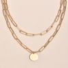 Vintage Round Charm Layered Necklace Women'S Jewelry Layered Accessories For Girls Clothing Aesthetic Gifts Fashion Pendant