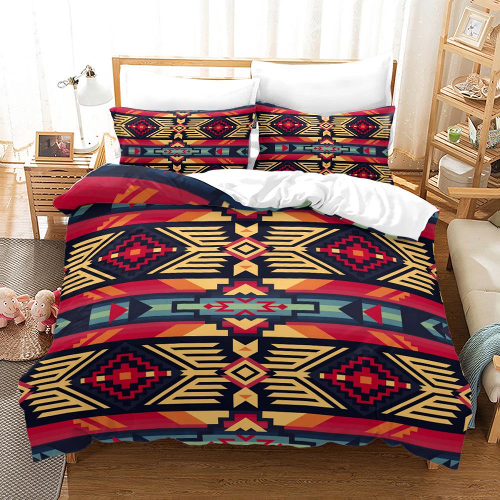 Home Textile Splicing Quilt Cover Digital Printing Three-Piece Set 3D