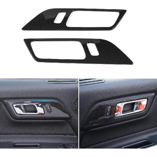 JeCar Carbon Fiber Interior Door Handle Trim Fit for Ford Mustang 2015-2024 Interior Accessories