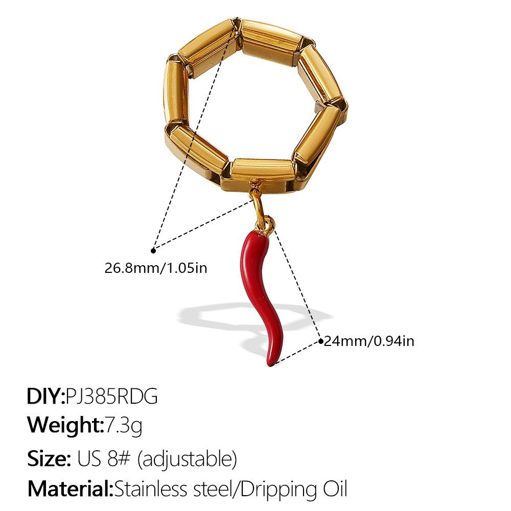 DIY pendant ring ring stainless steel gold-plated exaggerated multi-element pendant ring women