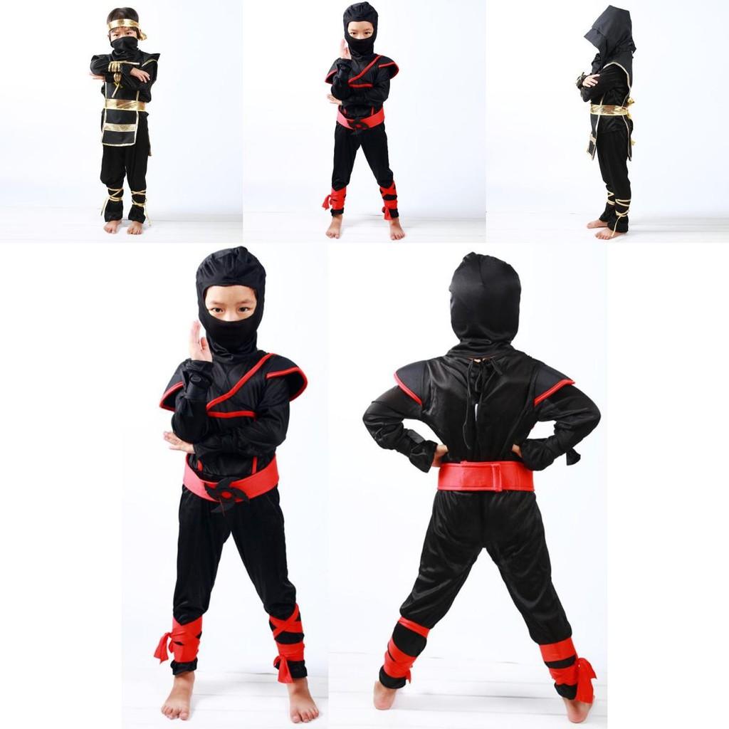 Authentic Japanese Warrior Boys Kids Ninja Assassin Fancy Dress Costume For Parties