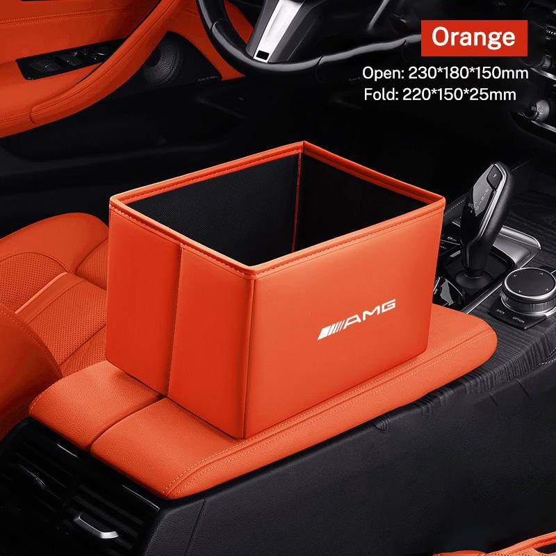 Multi-use Car Folding Trash Can Garbage Portable Storage Bag Keychain For Mercedes Benz AMG A C E V R Class GLC SLK SL Vito RW7