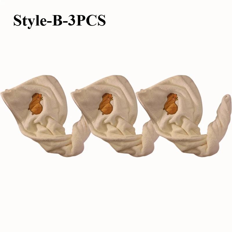 1/3/5PCS Capybara Kawaii Plush Hair Drying Hat Towel Cap Water Guinea Pig Hat Bath Hat Towel Cap Super Absorption Hair Dry Cap