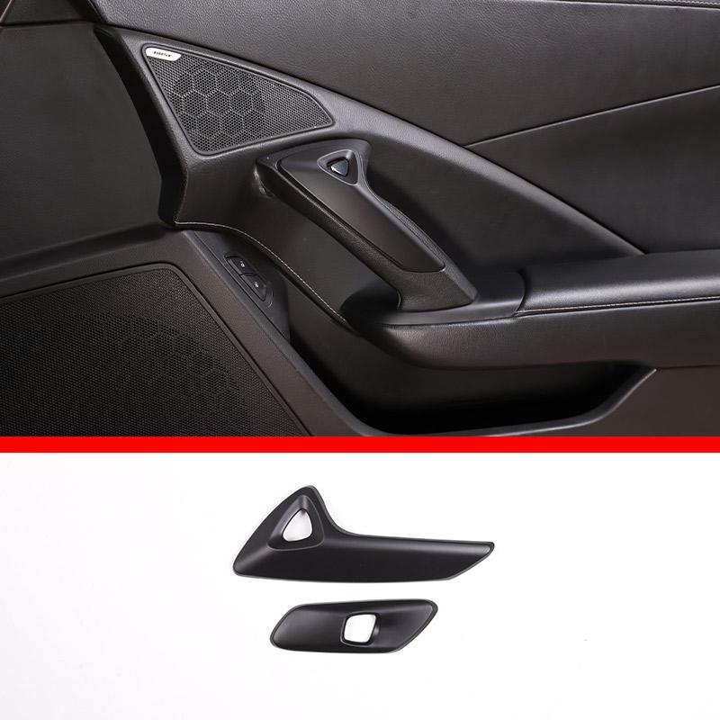 ABS Matte black For Chevrolet Corvette C7 2014- Interior Modification Car Center Control Trim Strip Sticker Car Accessories 7