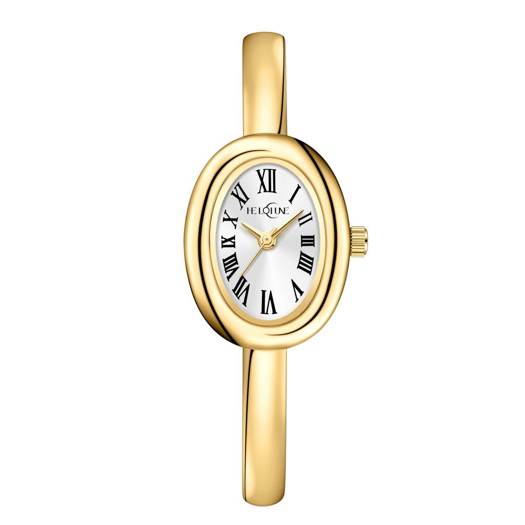 Orologio Bracciale Heloiune Orologio al Quarzo Quadrante Piccolo Alta Gamma Scala Romana Ovale Orologio da Donna