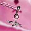 7-piece Pink and White Navel Ring Set with Heart, Zircon, Butterfly, and Gun Navel Ring Combination
