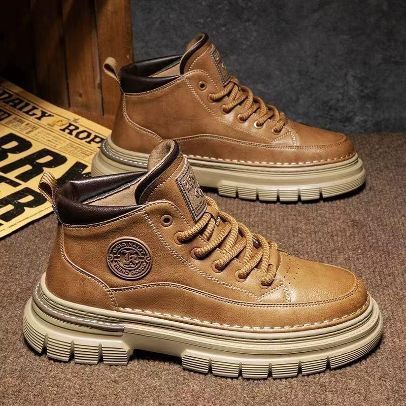 

Осенне-зимняя мужская обувь ретро ботинки Мартина мужские высокие мужские повседневные кожаные ботинки средней высоты уличные нескользящие рабочие ботинки 44